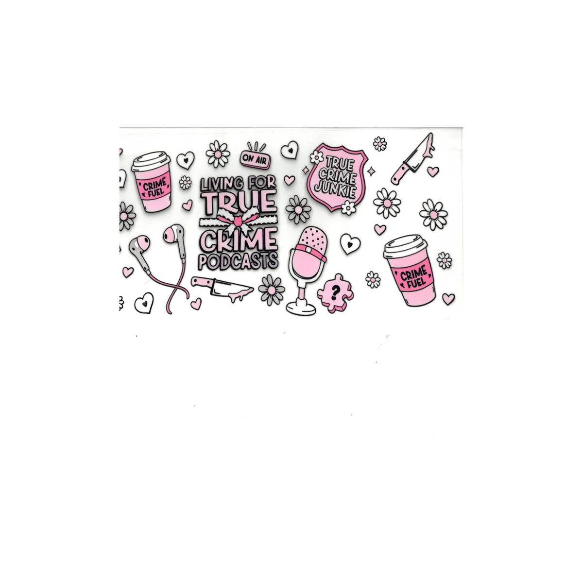 True Crime Podcast UV DTF Decal - D086