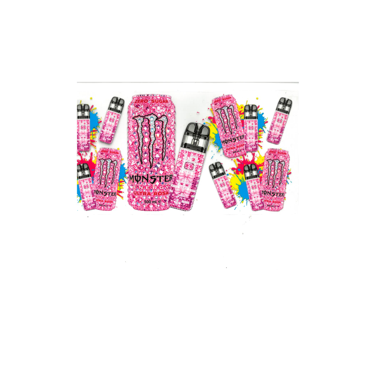 Pink Monster Energy Drink UV DTF Decal - D077