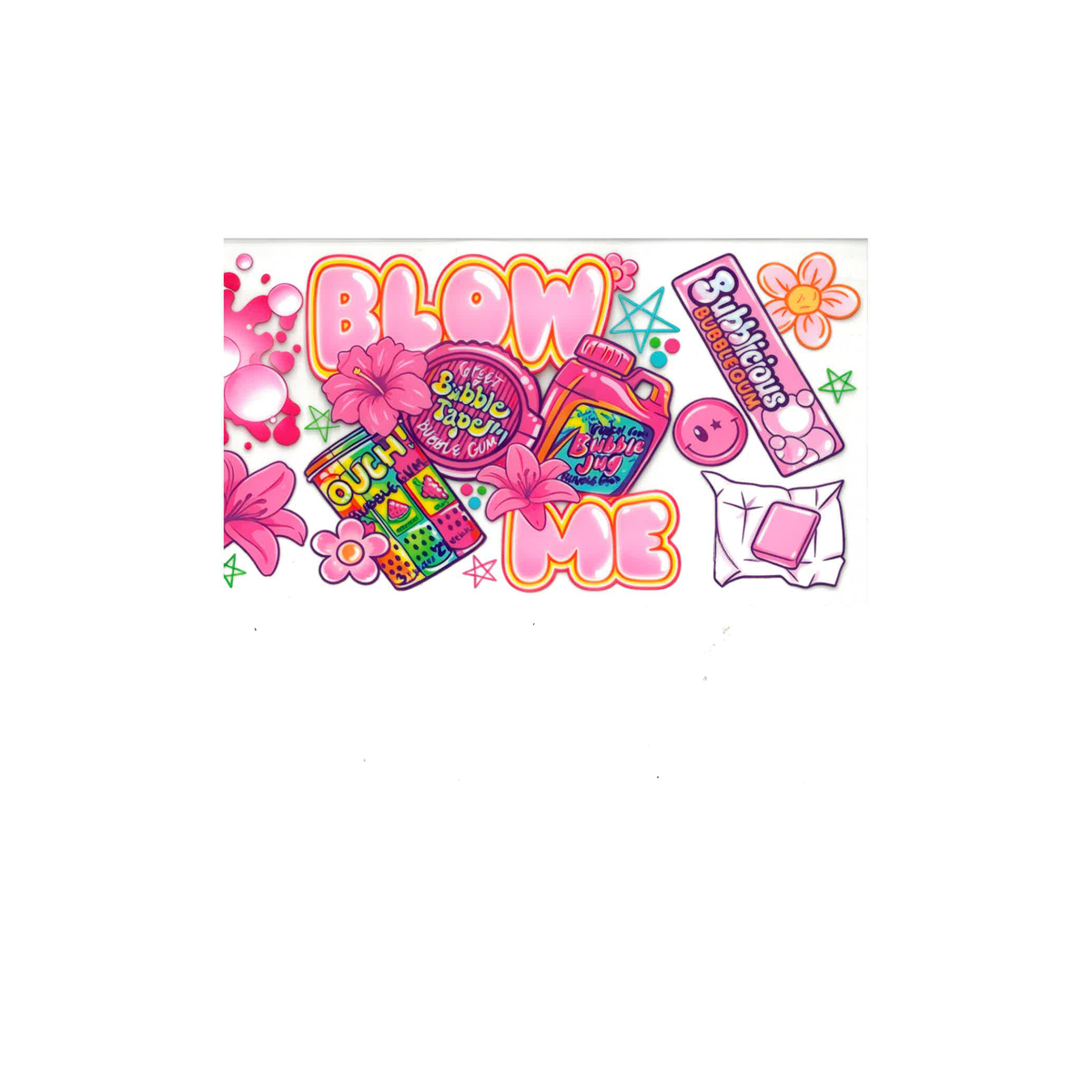 Blow Me Bubble Gum UV DTF Decal - D055