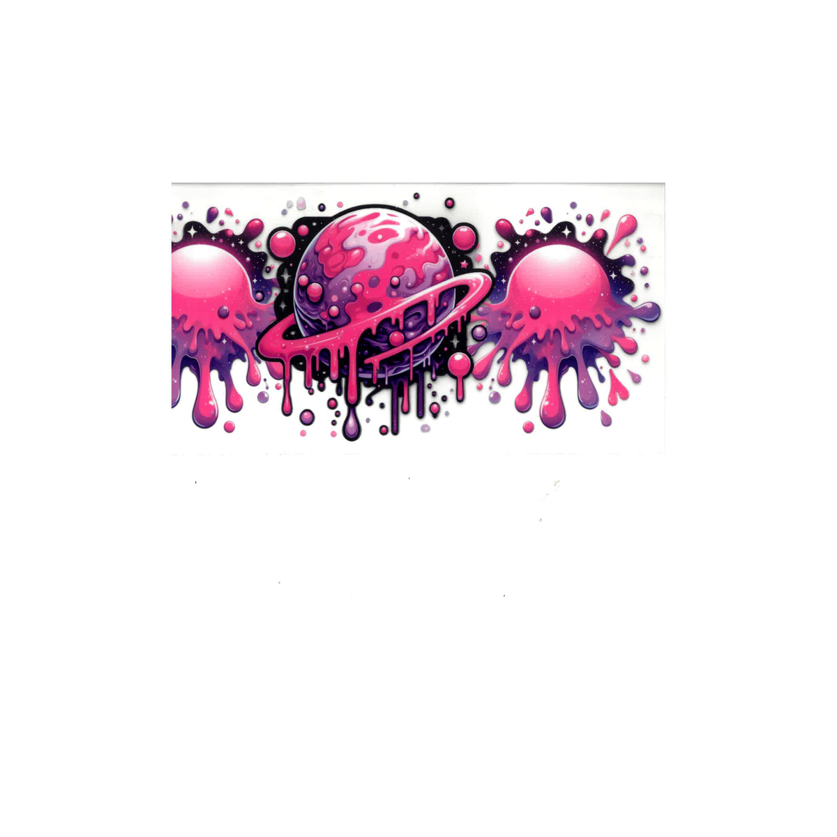 Pink Cosmic Drip Planet UV DTF Decal - D052
