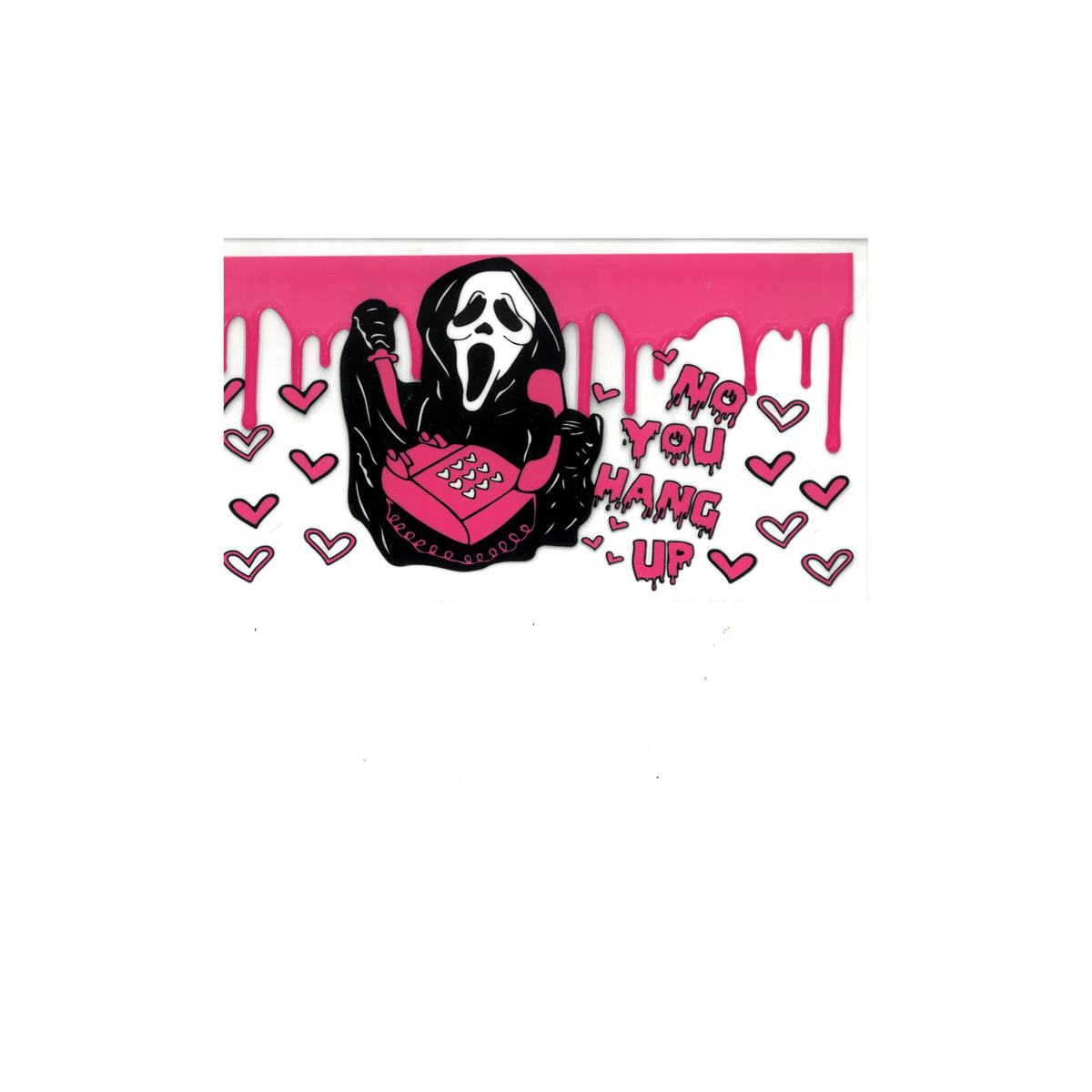 Pink Ghostface Hang Up UV DTF Decal - D080