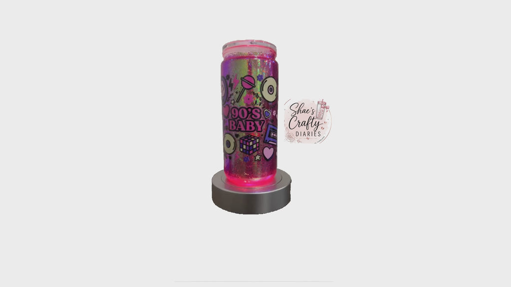 90’s Baby 16oz Glitter Snowglobe Tumbler